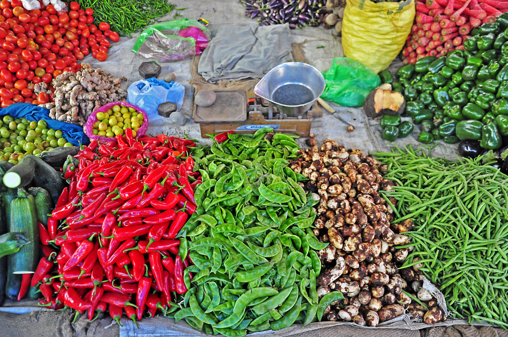 piments au marché